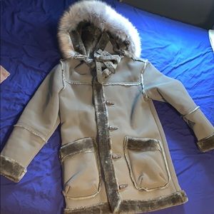 Hudson Luxury Shearling Hooded Coat